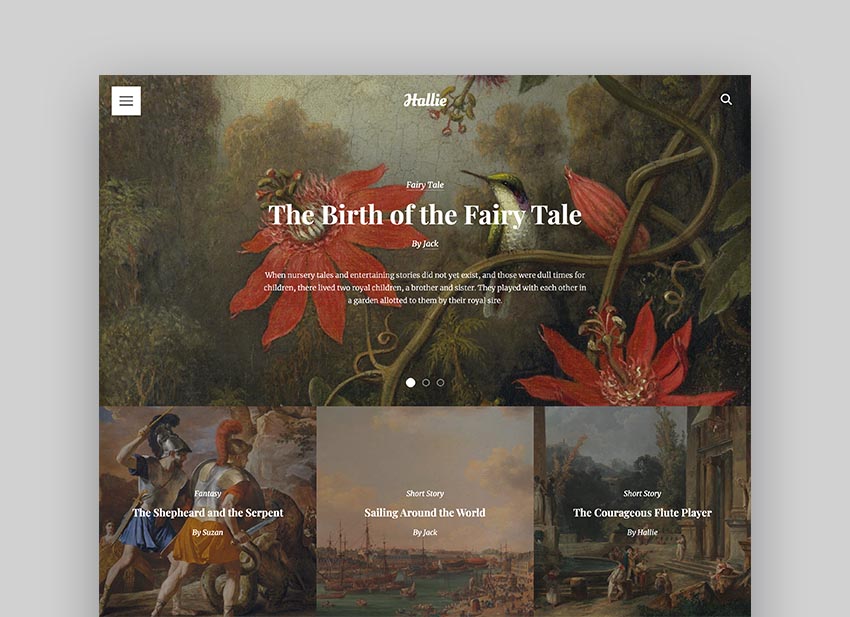 Hallie WordPress Themes for Writers