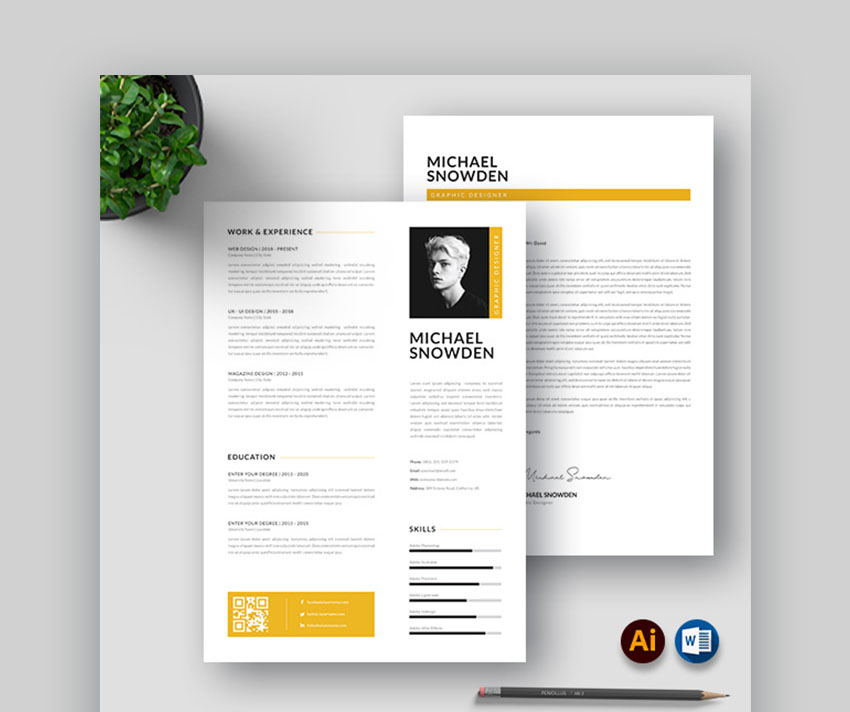 Sauberer Lebenslauf Vorlage DOC Word