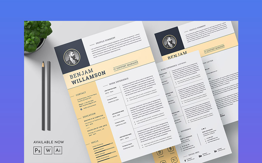 2 Page CV Template Download for Word