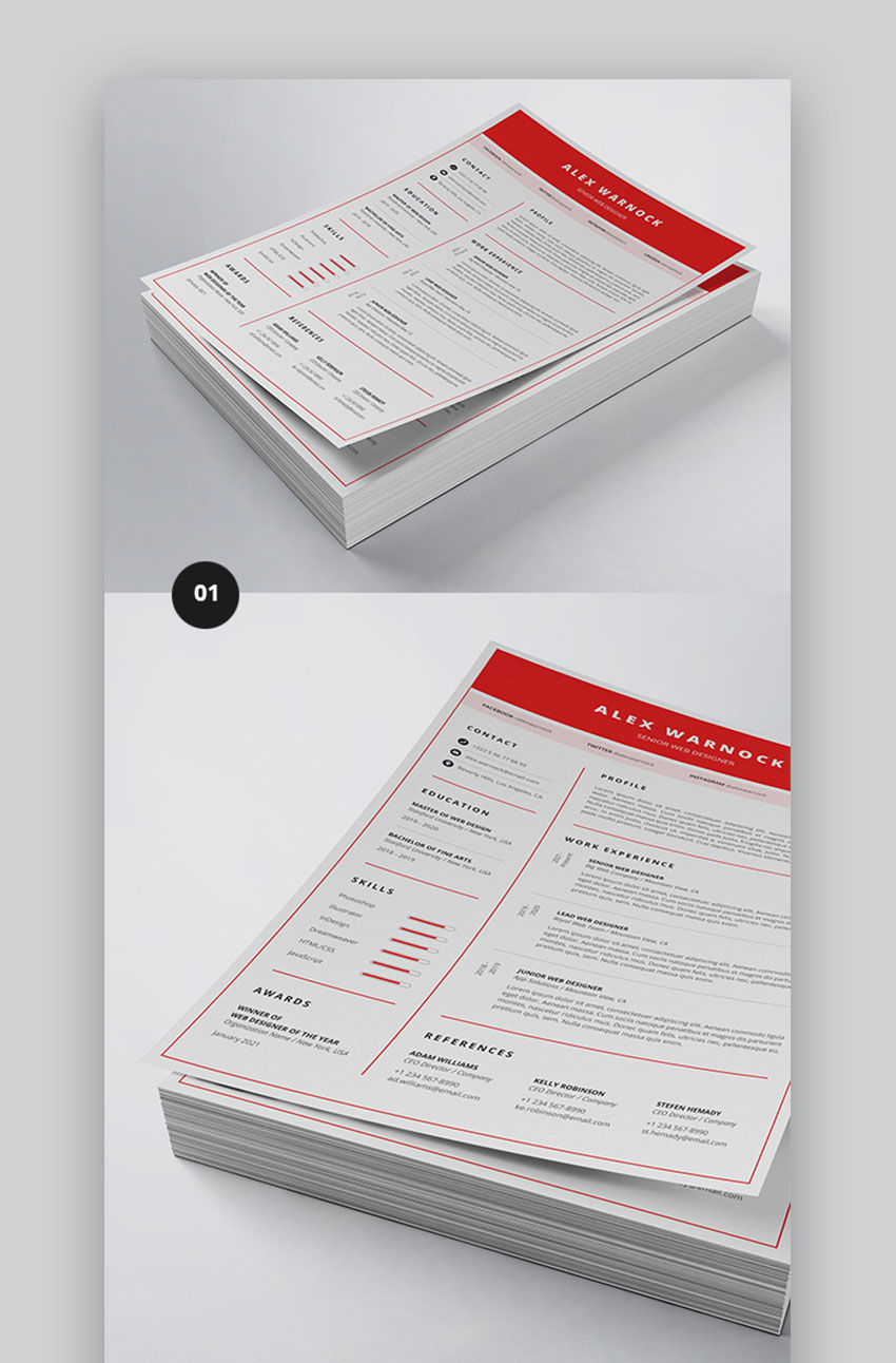 Professioneller Lebenslauf Format Word Vorlagen Set