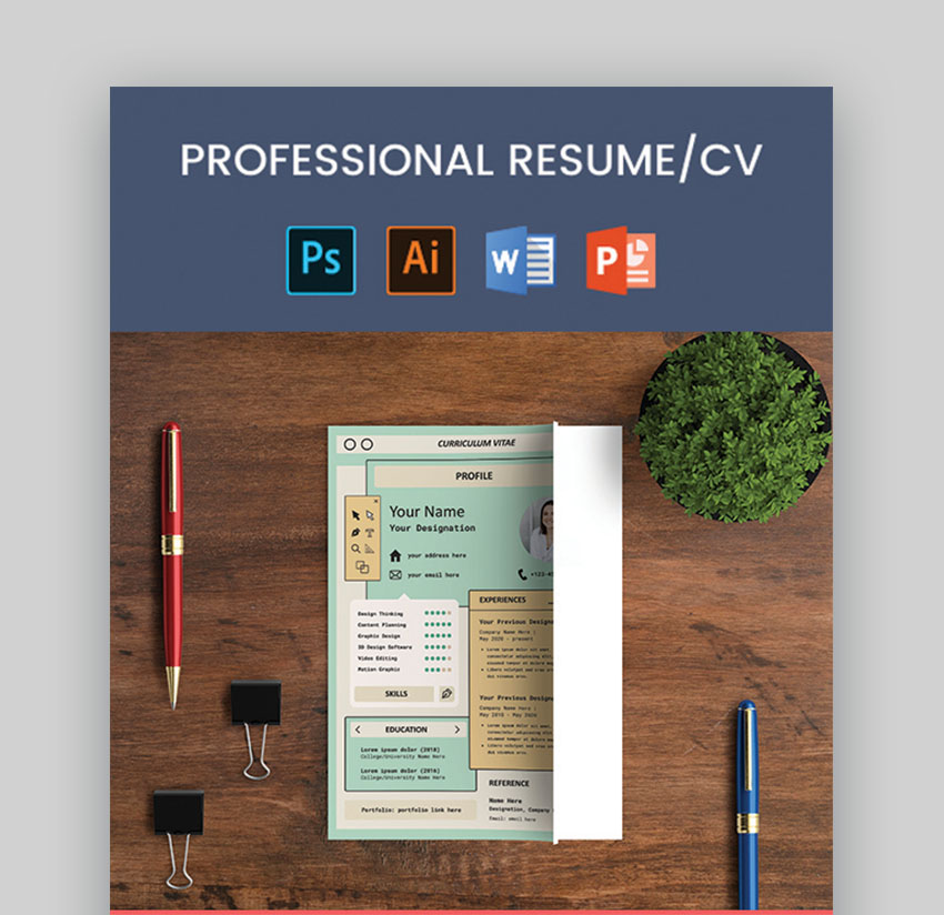 Einzigartige Retro Lebenslauf Format Vorlage Word