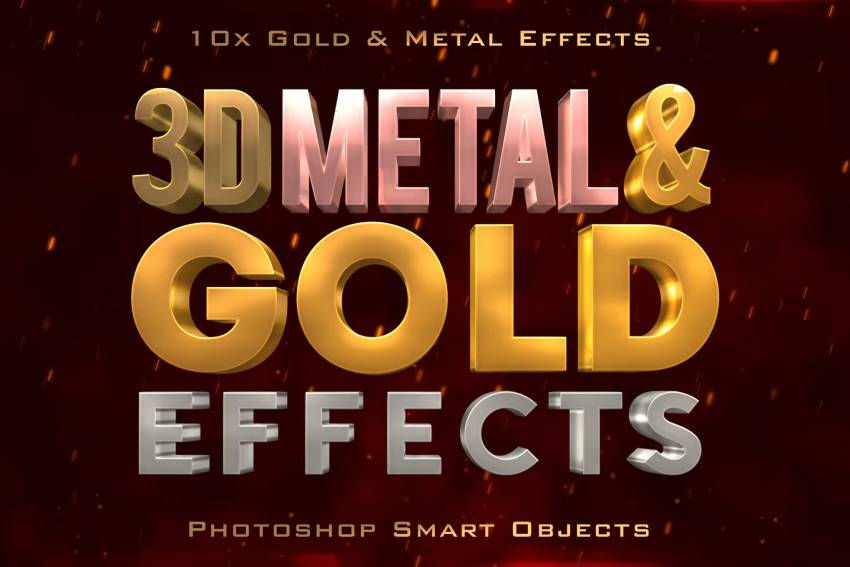 3D Metal and Gold Effects