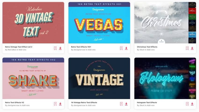 Photoshop Text Effects From Envato Elements