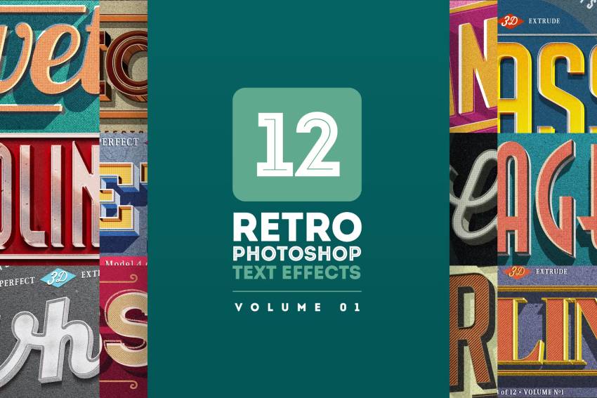 12 Retro Photoshop Text Effects