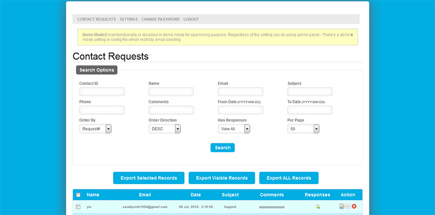PHP AJAX Contact Form