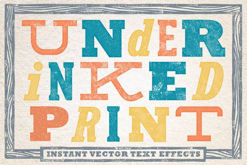 Under-Inked Print - Formato para deformar texto al instante con apariencia desgastada