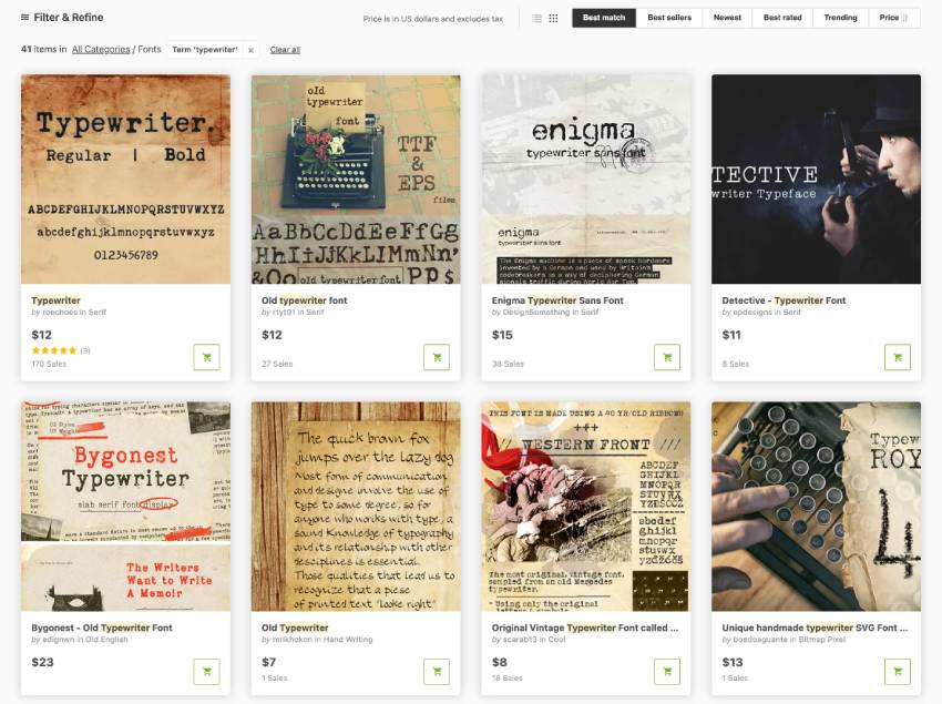 Top Typewriter Fonts From GraphicRiver