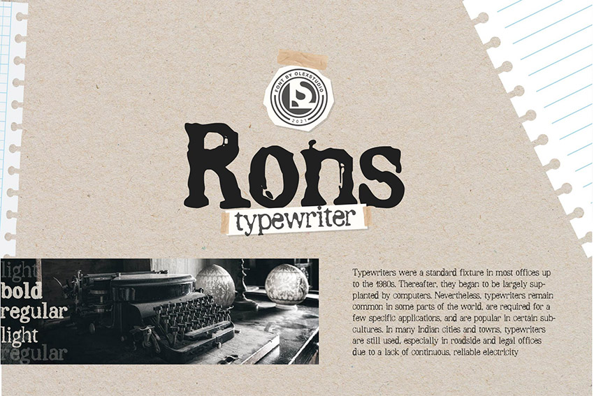 RONS Bold Typewriter Font