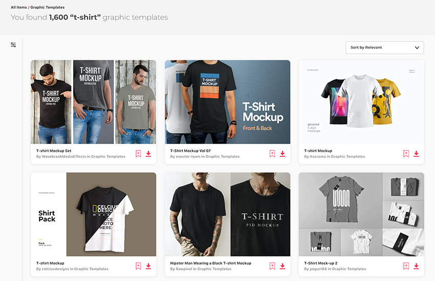 Envato Elements T-Shirt Mockup Templates
