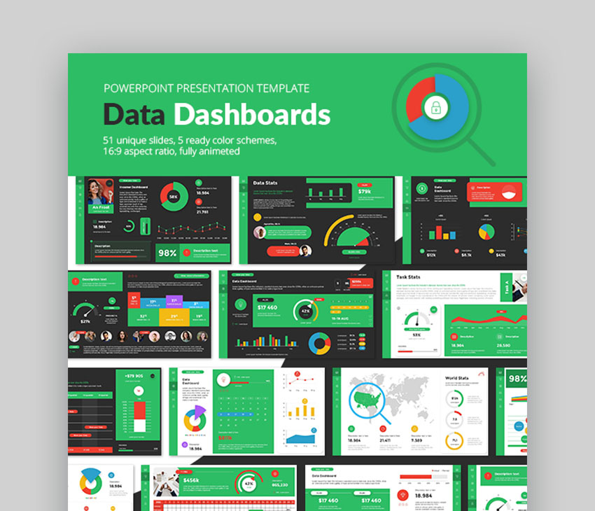 Data Dashboards - Plantilla de Infografía de PowerPoint