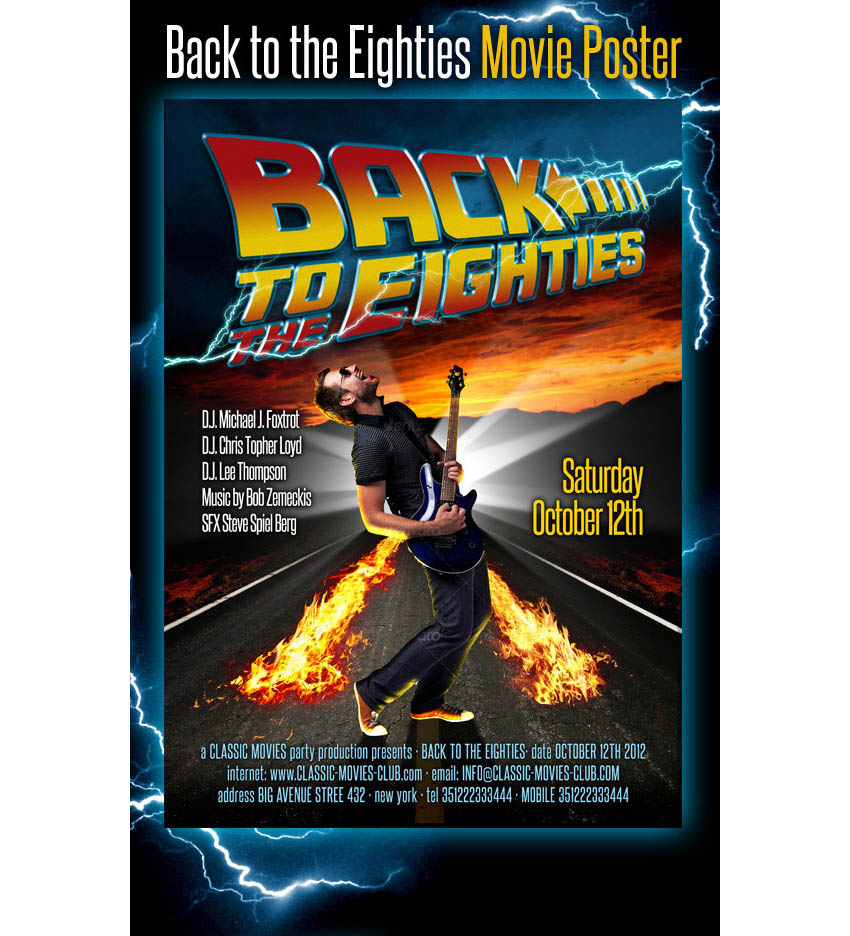 Back to the Eighties Vintage Movie Poster Template