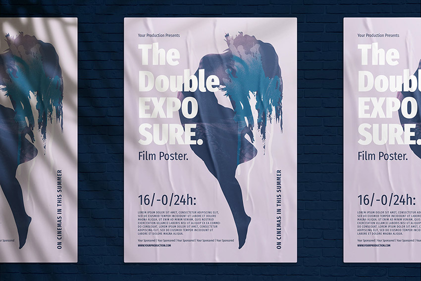 Double Exposure Drama Poster Design Template