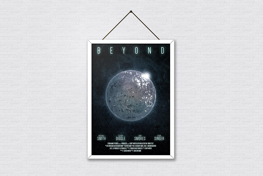 Vintage Sci Fi Thriller Movie Poster Design Template