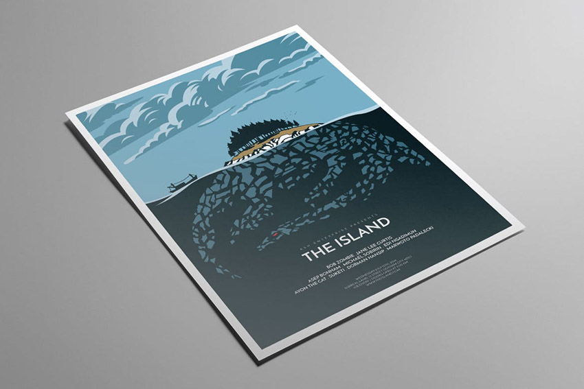 The Island Thriller Movie Poster Design Template