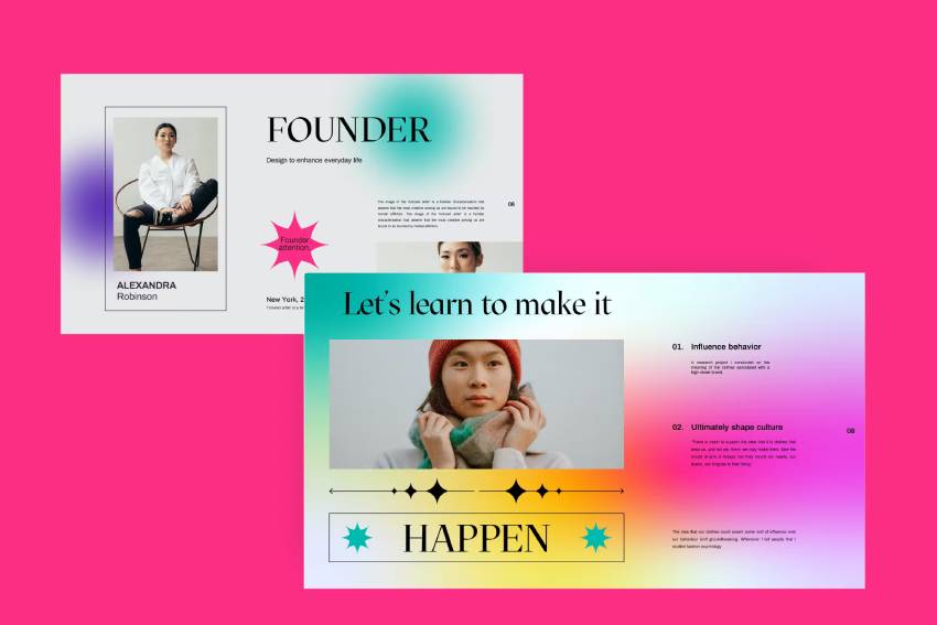 Achtung Einfache saubere PowerPoint Vorlage
