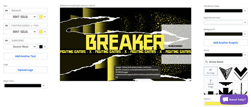 Select YouTube Banner Maker for Gaming Channel