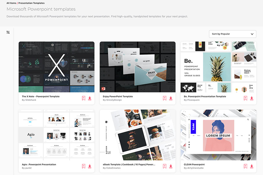 Diseños de diapositiva PPT de Envato Elements