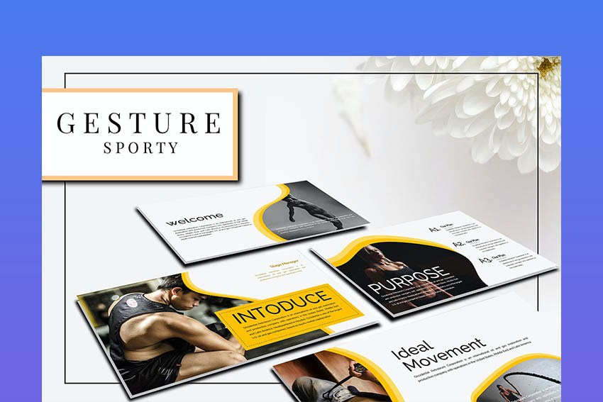 Gesture Athletics Sports PowerPoint Background Template