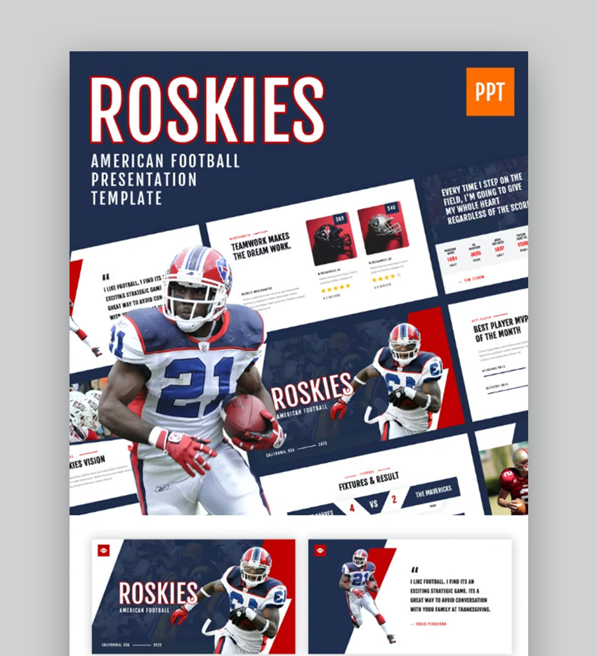 Roskies - Plantilla de Deportes en PPT de Fútbol Americano