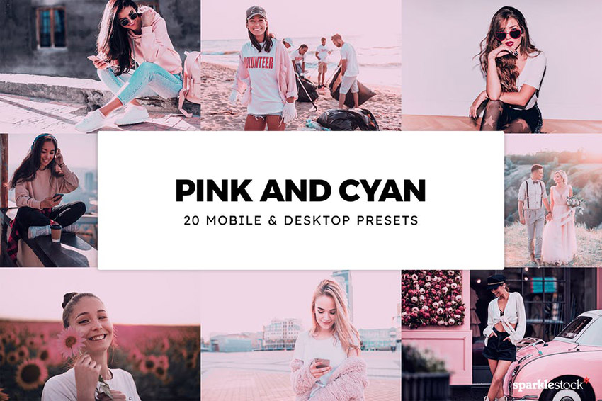 Pink and Cyan Lightroom Presets and LUTs