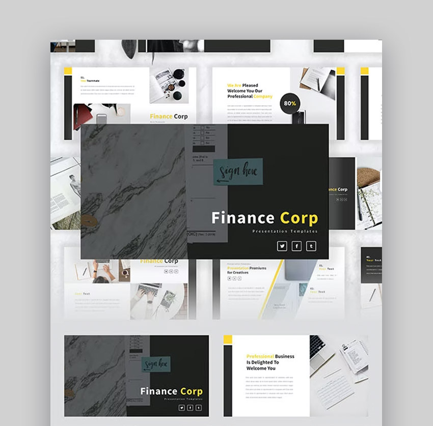 Finance Corp - Formato para presentación de finanzas con estilo minimalista