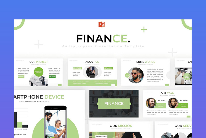 Finance - Moderna y creativa plantilla PowerPoint finanzas 
