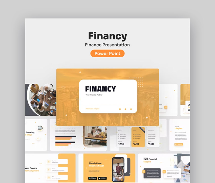 Financy - Plantilla PowerPoint finanzas con diseño moderno