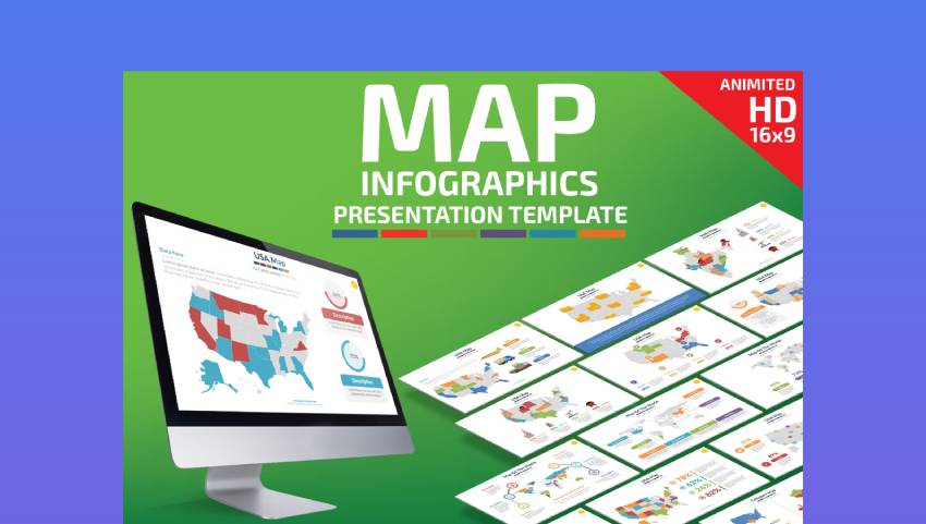 Infografische Karten für PowerPoint-Präsentationen