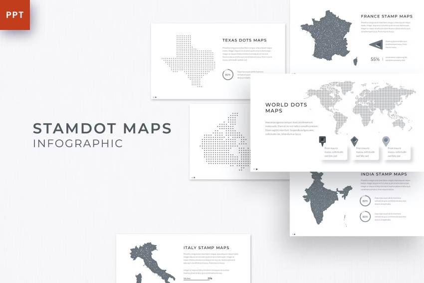 Stamdot Maps für Powerpoint
