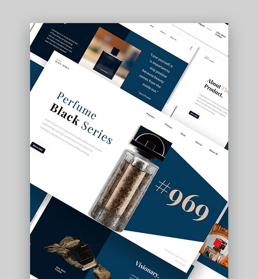 Perfume Black Series Fashion Slides PowerPoint