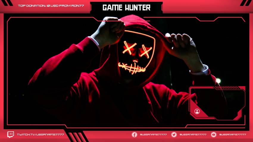 Gaming Themed OBS Twitch Stream Overlay Template