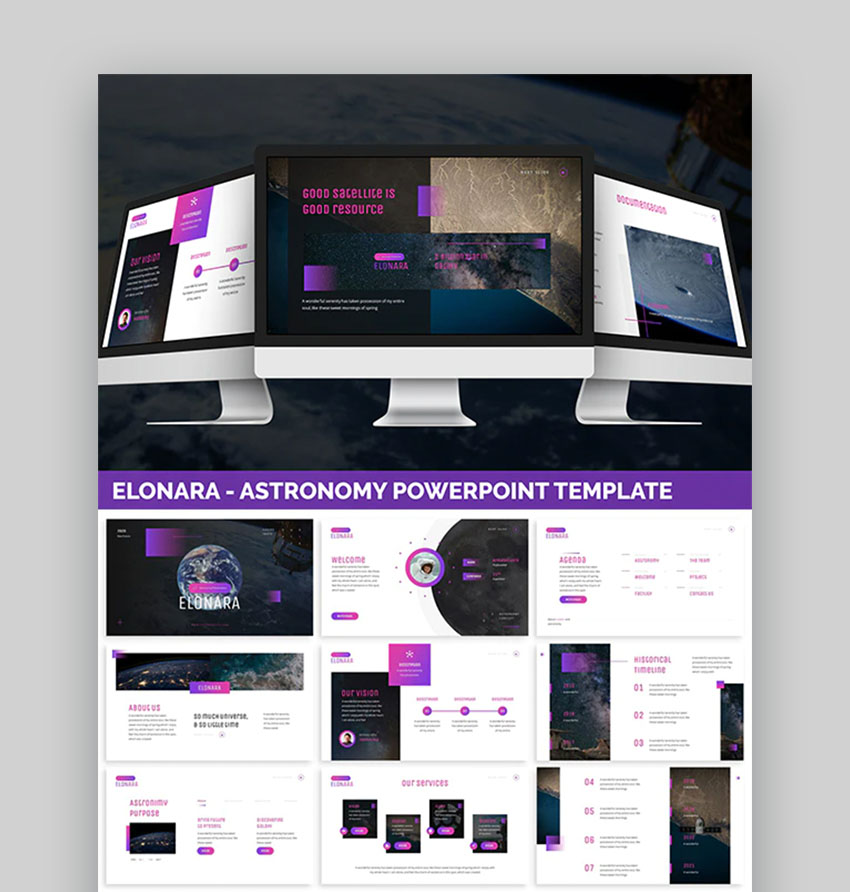 Elonara: Plantilla de PowerPoint de astronomía