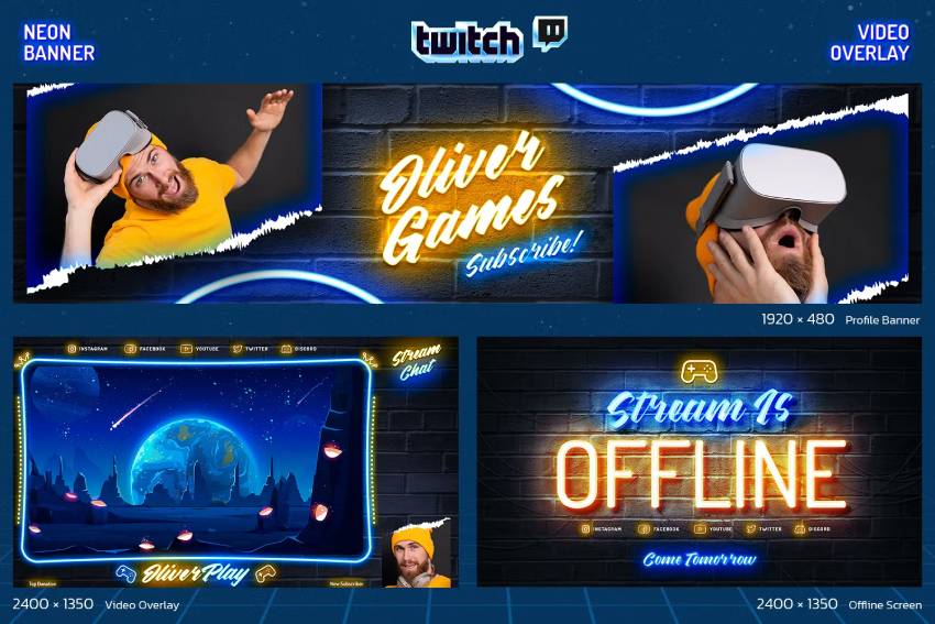 Neon Gaming Twitch Panels