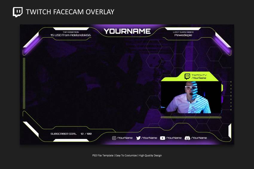 Purple Hex Video Overlay