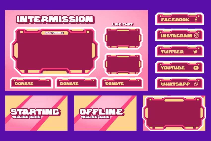 Overlay Stream Starting Soon Image - Pink Style