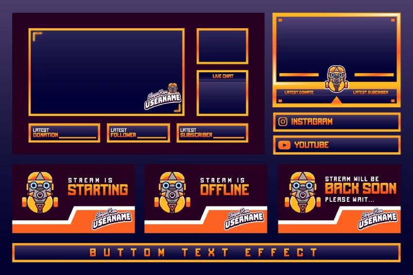 Starting Soon Stream Overlay Robot Style