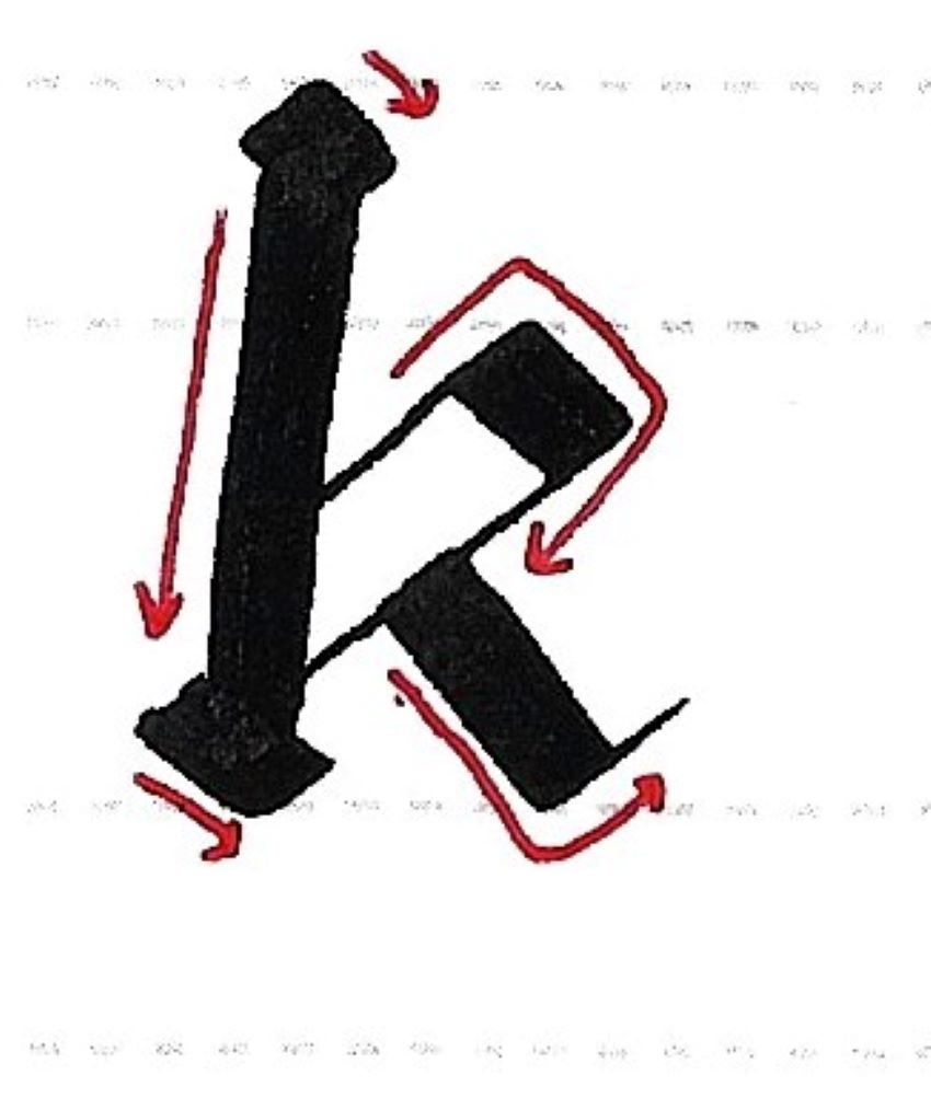 gothic script - letter k