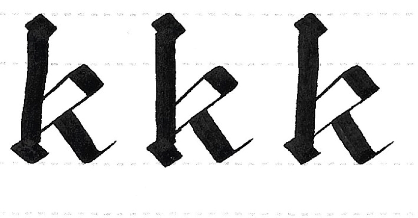 gothic script - letter k multiples
