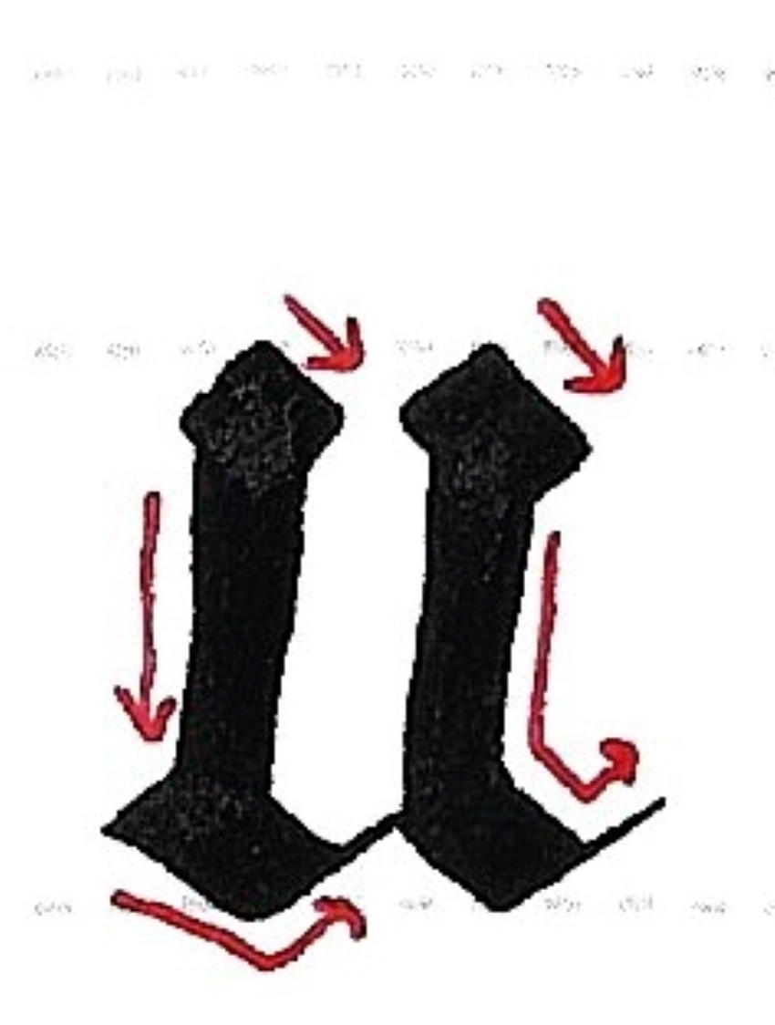 gothic script - letter u