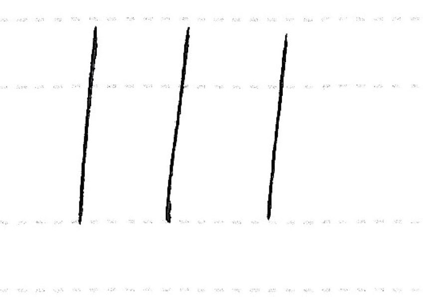 gothic script - thin downward strokes