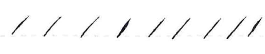 gothic script - upward serif strokes