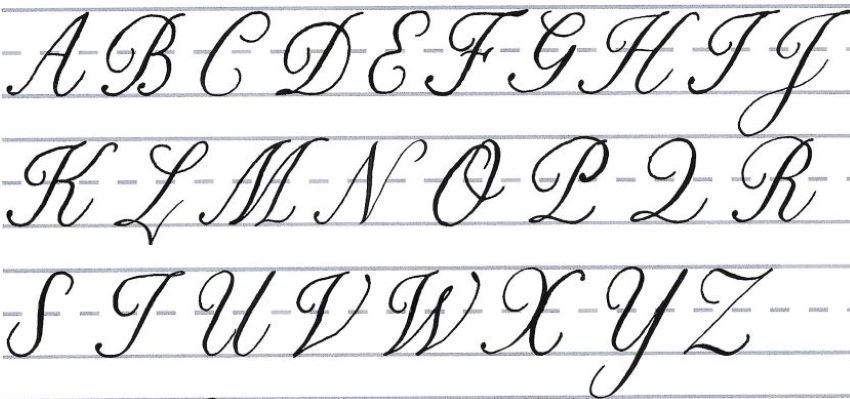 roundhand script - uppercase alphabet