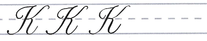 roundhand script - uppercase k multiples