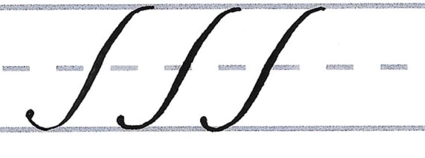 roundhand script- basic downstroke line