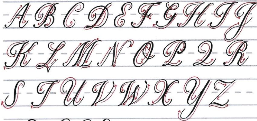 roundhand script - uppercase letters