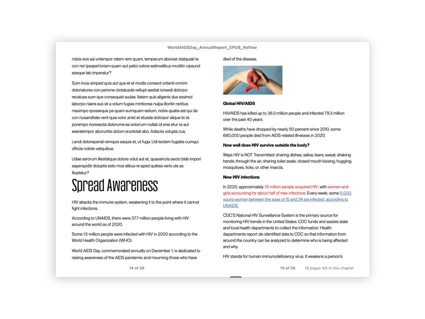 exported EPUB