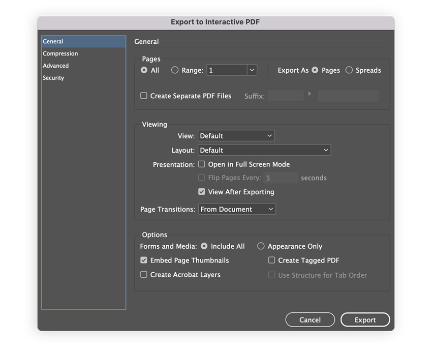 general settings
