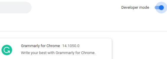 Toggle on developer mode