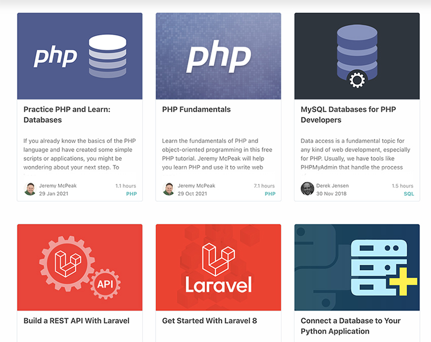 Database software courses on Envato Tuts+