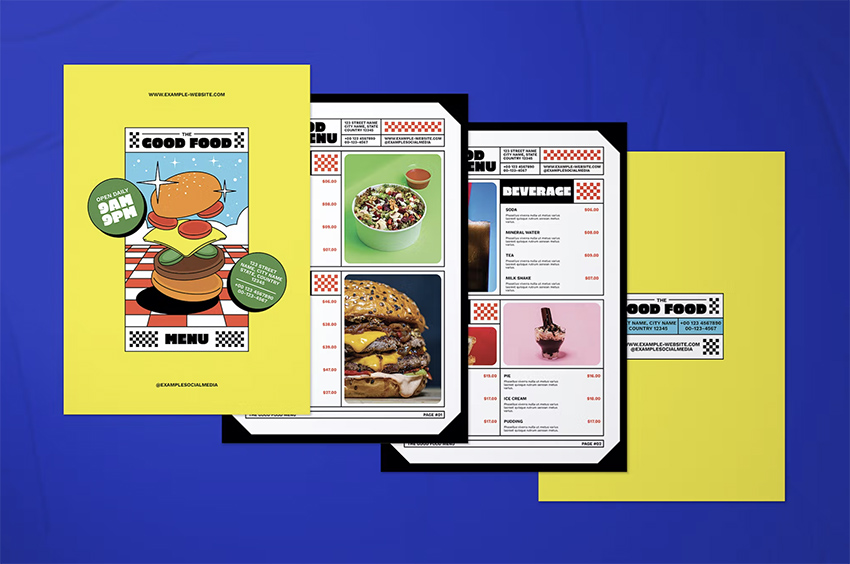 Bold Playful Retro Food Menu